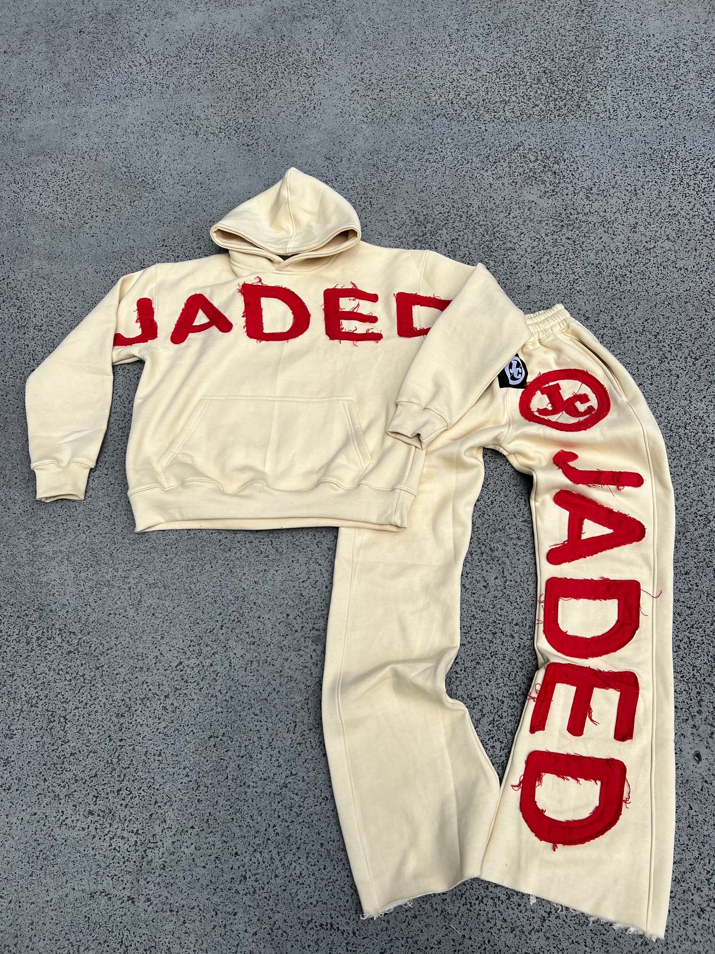 FLARED JADED SWEATSUIT CREAM